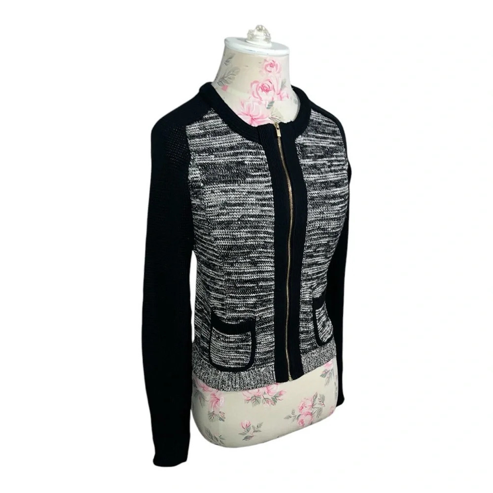 Banana Republic Lady Like Cardigan Zip Sweater Color block size XS Preloved